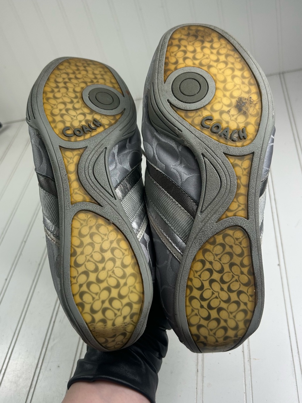 Coach Jayme Monogram Signature Logo Sneakers Grey Silver Women’s Size 11M - Picture 8 of 13